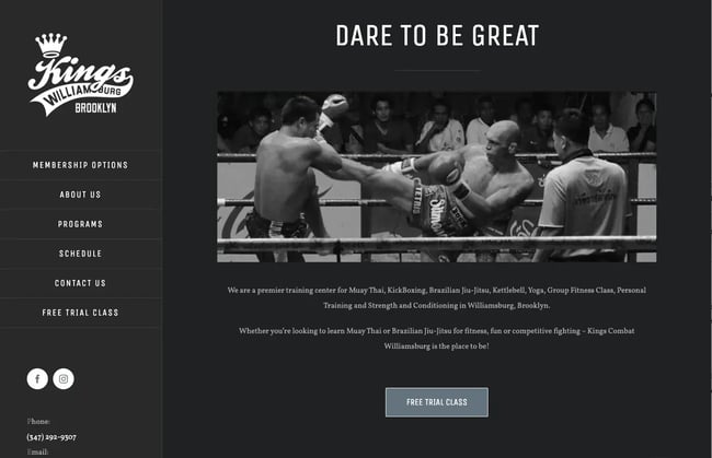 free trail example for local gym